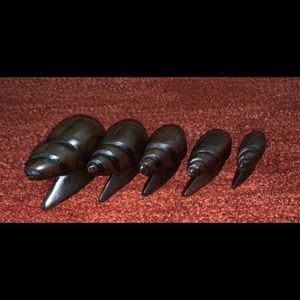 African Handcarved Wooden Snails